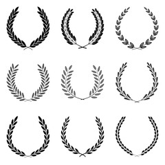 Vintage set of hand drawn tree branches with leaves and flowers.