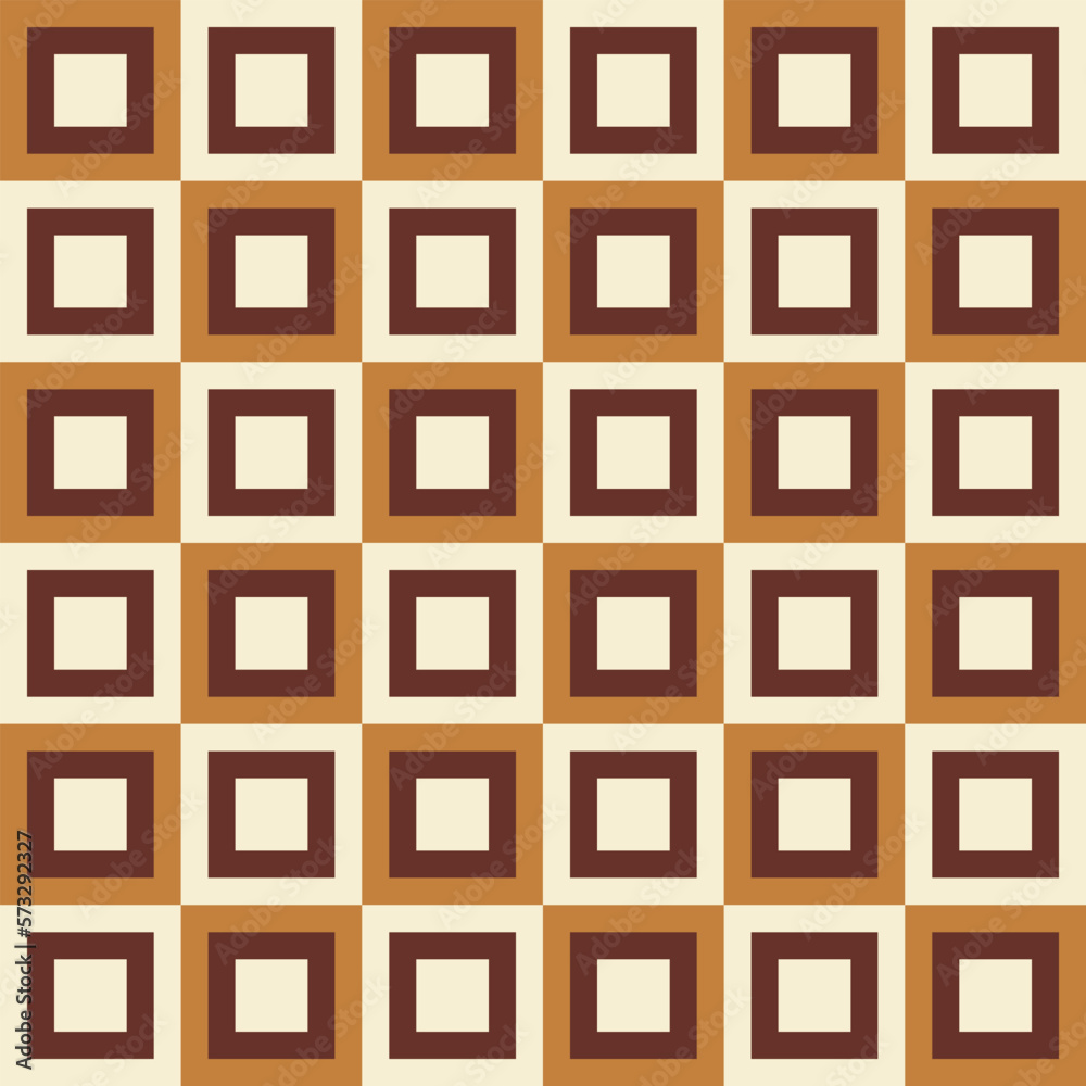 Poster retro aesthetic seamless pattern in style 60s, 70s. mid century background with geometric squares. t