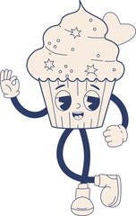 Retro  enamored character cupcake