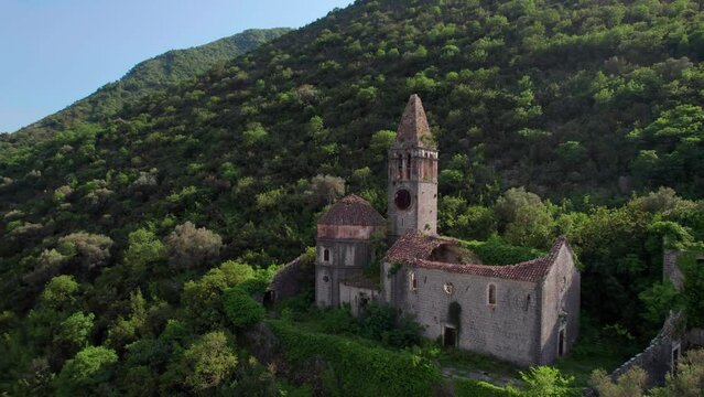 Abandoned Old Catholic Church. An Old Abandoned Catholic Church in the Settlement of Prcanj, Bay of Kotor.