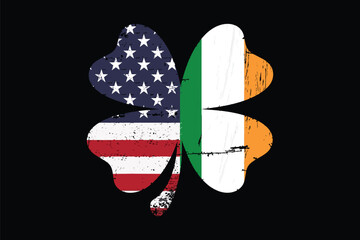 Irish American Flag Shamrock St. Patrick's Day