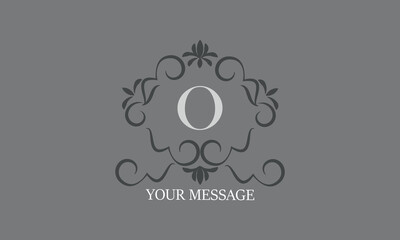Vintage luxury initial letter O logo. Calligraphic emblem and elegant decor elements. Vector monogram
