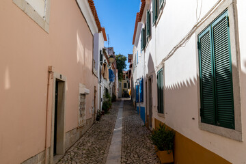 Fototapeta na wymiar Paved street, Cascais, Lisbon area, Portugal