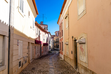 Fototapeta na wymiar Paved street, Cascais, Lisbon area, Portugal