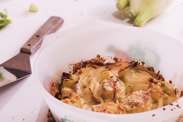 Delicious Grated Fennel in a white dish