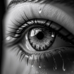 Naklejka premium close up of a female eye, created using generative AI tools