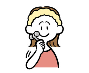 美顔ローラーを使う女性