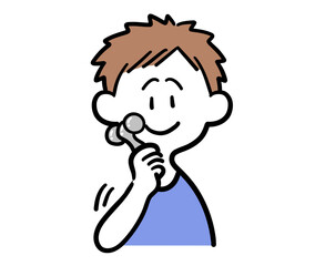 美顔ローラーを使う男性