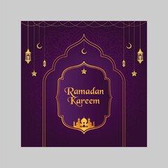 Ramadan kareem social media banner and instagram post template design