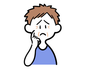 顔のシワを気にする男性