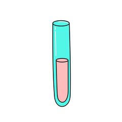 Hand Drawn Test Tube Or Erlenmeyer Chemical Flask