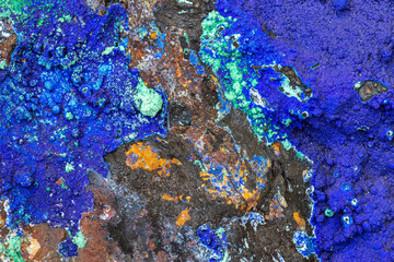 Deep blue Lapis lazuli rock. Natural mineral stone background