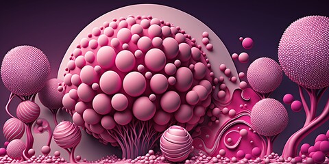 Pink bubblegum dream. Generative AI.