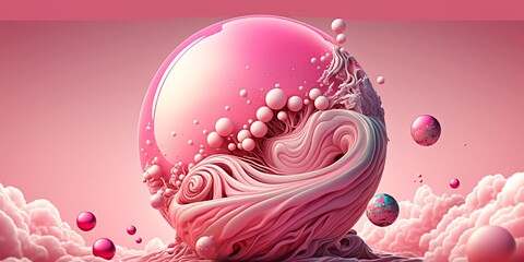 Pink bubblegum dream. Generative AI.