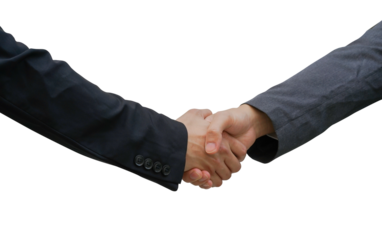 close up investor businessman handshake with partner vendor,collaboration of two ceo leader hand shake for agreement or deal financial cooperative and png design concept