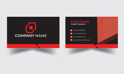 Red corporate business card, name card template ,horizontal simple clean layout design template , Business banner template for website Red Corporate Business Card Layout Modern Creative and Clean 