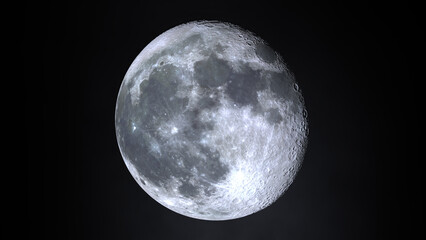 3d rendering of Waxing Moon and before Full Moon
