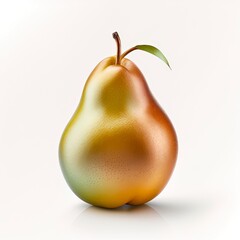 Fresh juicy pear. Isolated single fruit. Healthy diet concept. Food illustration.