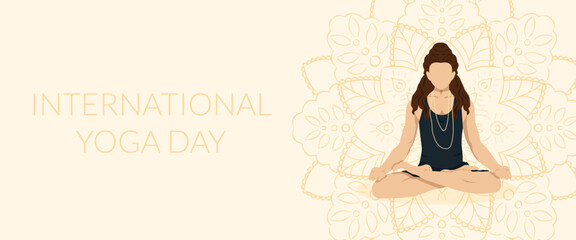 Man in Lotus Position with Long Hair International Day of Yoga