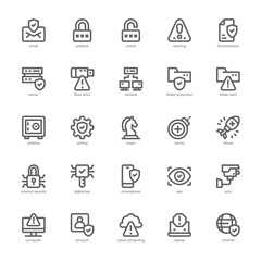 Internet Security icon pack for your website design, logo, app, and user interface. Internet Security icon outline design. Vector graphics illustration and editable stroke.