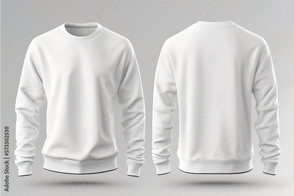 Wall mural Blank sweatshirt for men template, white color clothing