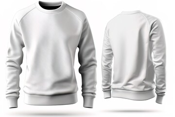 Blank sweatshirt for men template, white color clothing