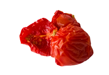 Set of plain and oiled sun-dried tomatoes,