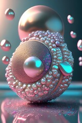 Luxury concept abstract 3d illustrated beads, pearls.