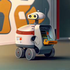 small grocery delivery robot. created using Generative All Technology