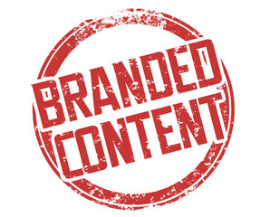 Branded Content Stamp Round Red Words Social Media Creator Illustration
