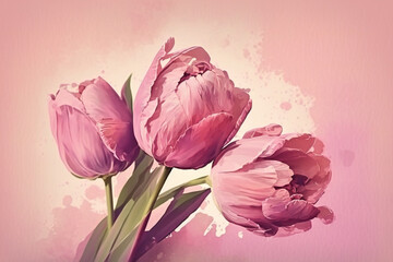 Fototapeta na wymiar bouquet of tulips, ai generated