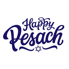 Happy Pesach. Hand lettering text. Vector typography for posters, banners, greeting cards