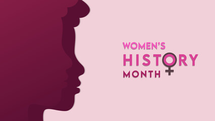 Womens History Month. Womens day celebration background design on march 8th. Vector illustration with copy space area.
