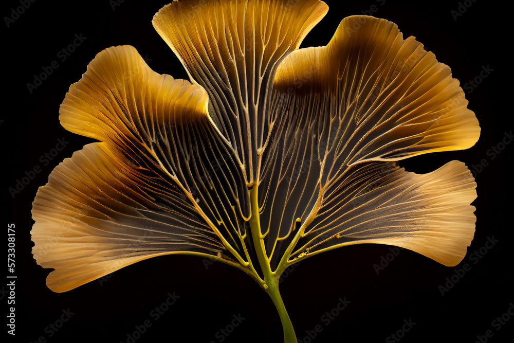 Aufkleber beautiful abstract illustrations ginkgo biloba leaf with lights on a bright bokeh background.