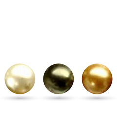 Set of colored pearls. Pearl jewels. eps 10