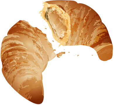 Ein sch&ouml;ner Croissant in warmen Farbt&ouml;nen