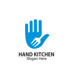 Fototapeta na wymiar hand kitchen logo design concept