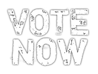 Vote Now text in png format. Transparent background. For your project