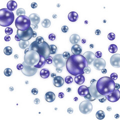 abstract pattern with glass blue balls or precious pearls. Glossy realistic ball. 3d vector illustration. eps 10