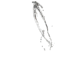 Transparent clear water splash with drops  isolated on white background