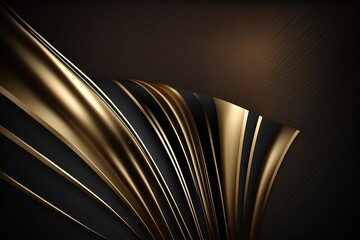 Abstract golden luxury backgroud with simple flow motion on dark background.