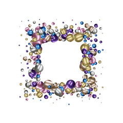 Frame made of mother-of-pearl color pearls. Festive decor element. eps 10