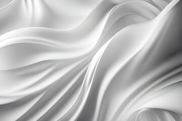 Fototapeta premium Elegant white silk satin material background. Silver smooth fabric with curved pattern.
