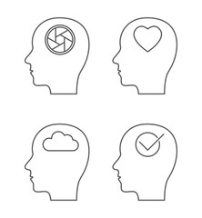 human head icon set