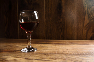 Filled glass of wine