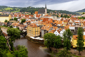 Fototapeta na wymiar Historic town of Cesky Krumlov on the Vltava River, Bohemia, Czech Republic