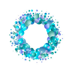 Fototapeta premium Abstract Flying Spheres Background. Sweet Candy. Colorful Realistic Glossy Balls. Vector illustration. Photoframe. eps 10