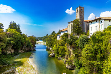 Cividale del Friuli, view of Cividale del Friuli with river, Friuli-Venezia Giulia region, Italy