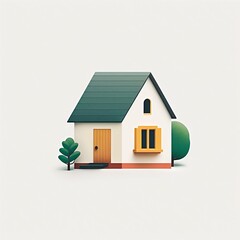 Minimalistic simple house icon. Generative AI.