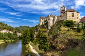 Czech republic, old castle Loket on the highlands of the river Eger near Karlovy Vary